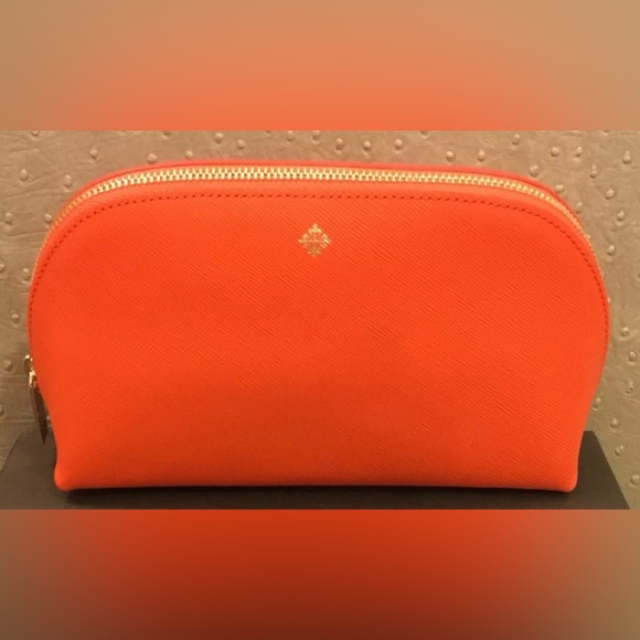 NWB Patek Philippe Orange Epsom Leather Zipper Cosmetic Makeup Bag, Case, Pouch - Picture 5 of 11